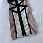 Bebe  Bandage Dress Small Pink Black Y2k Club Stretch Sleeveless Bodycon Photo 6