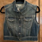 Elie Tahari  stressed denim jacket - sleeveless - Size M- Hard to find Photo 0