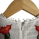 Alexis  Blossom White Red Floral Embroidered A-Line Sleeveless Mini Dress Sz S Photo 12