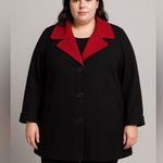 Calvin Klein Women's Black and Red Coat 1X Photo 0