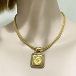 Vintage Gold tone Coin Medallion Necklace Photo 4