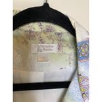 Christopher & Banks Vintage Cotton Paisley Print Blazer Sz Large Blue Green Pastels Photo 7