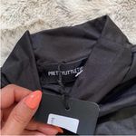 Pretty Little Thing Black Shiny Ponte High Neck front cut out black Bodycon dress BNWT Photo 2