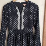 Brooks Brothers Lace-Trimmed Polka-Dot Satin Dress Photo 3