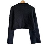 Free People Forest Cropped Black Oversized Pullover Mock Neck Sweater XS Photo 2