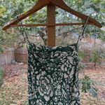 ZARA Women's Green And White Floral Satin Slip Dress Size XS Photo 3