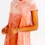 Madewell  pink Peach Crushed blush velvet mocked dress tie back bow Size M Photo 0