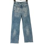 ZARA  High Waisted Wide Leg Raw Hem Ripped Knee Jeans, Sz 6 Photo 1