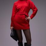 & Other Stories knitted mini dress with belt in red Photo 0