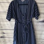Charlotte Russe Navy Striped Button Dress Photo 0