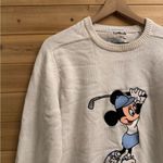 Disney Vintage La Mode Size Medium Walt Minnie Golf Appliqué Knit Cotton Sweater Photo 1