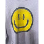 Sweet Claire Smiley Face Crew Neck Purple Oversized Sweatshirt, S/M Photo 1