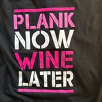 Athletic Works  Racerback Tank (M) – Black Pink "Plank Now Wine Later" Graphic Photo 2