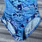 Speedo Women's  White Blue Tropical Floral Flowers Swimsuit Size 12 #0188 Photo 1