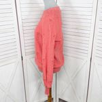 Loft  Bobble Pointelle Crewneck Sweater Coral Orange Medium Photo 2