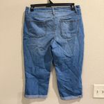 Faded Glory  Women's Capri Jeans Size 14 Blue Denim Cuff Cropped Pants‎ Photo 4