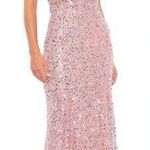 Mac Duggal NWT  Embellished Plunged Neck Sleeveless Trumpet Gown Rose Size 10 Photo 0
