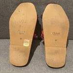 Chloé | Red and Blue Fringe Woody Tapestry Slides Size 36 Photo 3