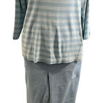 Mossimo supply co size XL light and medium blue striped 3/4 sleeve T Photo 0