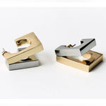 ZARA New in Box - NWT  Double Square Earrings GOLD / SILVER | 1011/210/881 Photo 3