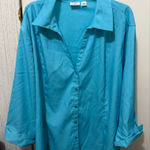 Cato  Turquoise Button-Down Shirt Photo 0