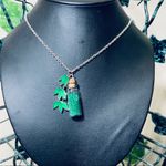 Green Leaves Fairy Glitter Jar Necklace New Photo 1