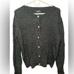 Cider  black silver sparkle pearl button cardigan NWT Photo 0