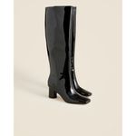 J.Crew New Black Patent Leather Knee-High Boots Size 8 Photo 2