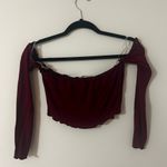 Maroon off the shoulder crop top Red Photo 1