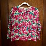 Garnet Hill  Tulip Print Merino Wool Cardigan Sweater XL Photo 2