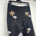 Worth Black Embroidered Floral Wide Leg Pants 6 Bobo Hippie Festival Vacation Photo 3