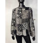 Christopher & Banks Christopher & Banks Black Gray Patchwork Print Jacket Blazer - Medium Photo 1