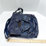 Lucky Brand Leather Abbey Road Crossbody Foldover Convertible Messenger Ink Blue Photo 3
