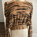 Free People Tiger Stripe Brown Women's Top Photo 0