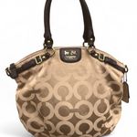Coach Signature Canvas Shoulder Hand Bag Purse Madison Op Art Lindsey #18649 Y2K Brown Tan Leather Photo 0