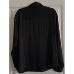 ZARA  Black Satin Button Down Long Sleeve Shirt Photo 1