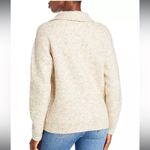 AQUA Bloomingdale’s  Quarter Zip Sweater Large Spread Collar Tan Argyle Photo 1