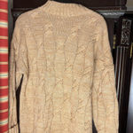 Lands' End Tan Cowl Neck Cable Knit Sweater Academia Fishetman Coast Grandpa Photo 7