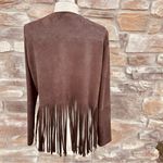 Karen Kane Brown faux suede jacket with fringe Photo 10
