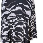 DKNY  Women’s Zebra Animal Print Pleated Dress Size S Drop Waist Black Gray Photo 3