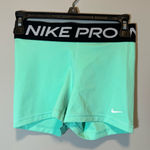 Nike  Pro Women’s Aqua Spandex Shorts Small Photo 0