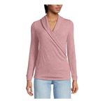 Lands' End  Long Sleeve Brushed Rib Wrap Top Size Medium Photo 1