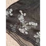 NWOT Women Black Embroidery Flowers Floral Silk Tops Size M Size M Photo 2