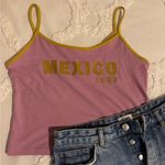 Pink Cami Tank with Yellow Hem Size M Photo 0