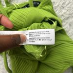 ZARA Green Ribbed Cutout Halter Neck Bodysuit Size Small Photo 7