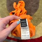 SheIn Like-New Y2K Orange Ribbed Hankercheif Open Back Tie Crop Tank Top Small Photo 2