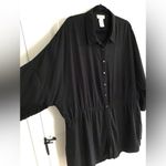 l*space L* Button Down Shirt Dress in Black Size M/L Photo 2