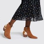 Dolce Vita Senica Suede Western Ankle Boot Bootie Cow Hair Women's Size 9 Brown Photo 1