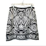 Banana Republic  Silk Floral Mini A-line Skirt Black/White Size 8 Photo 0