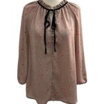 Active USA Women Size Medium Pink Floral Shirt Blouse Top 12-491 Photo 0